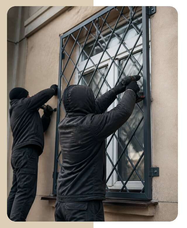 Установка антивандальных решеток на окна в Топках